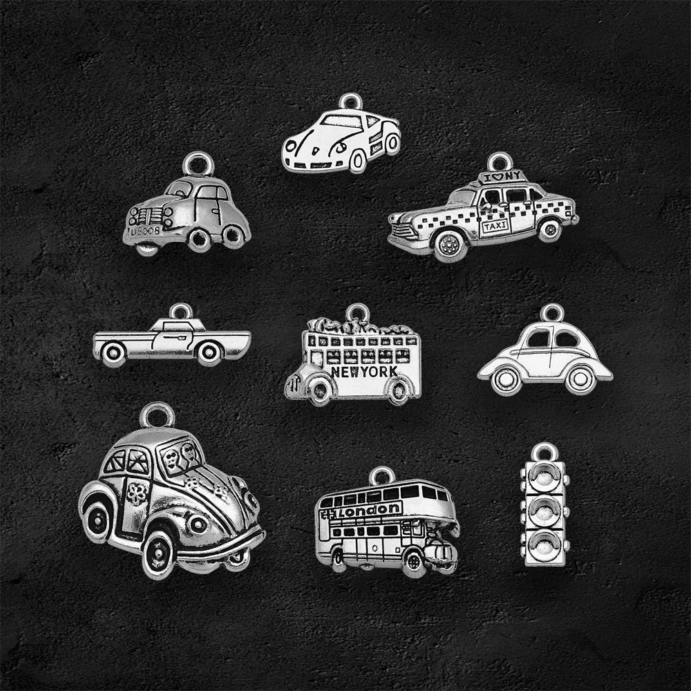 Silver Plated Taxi Bus Car Tra - Jewelry Making London ulasan dan harga