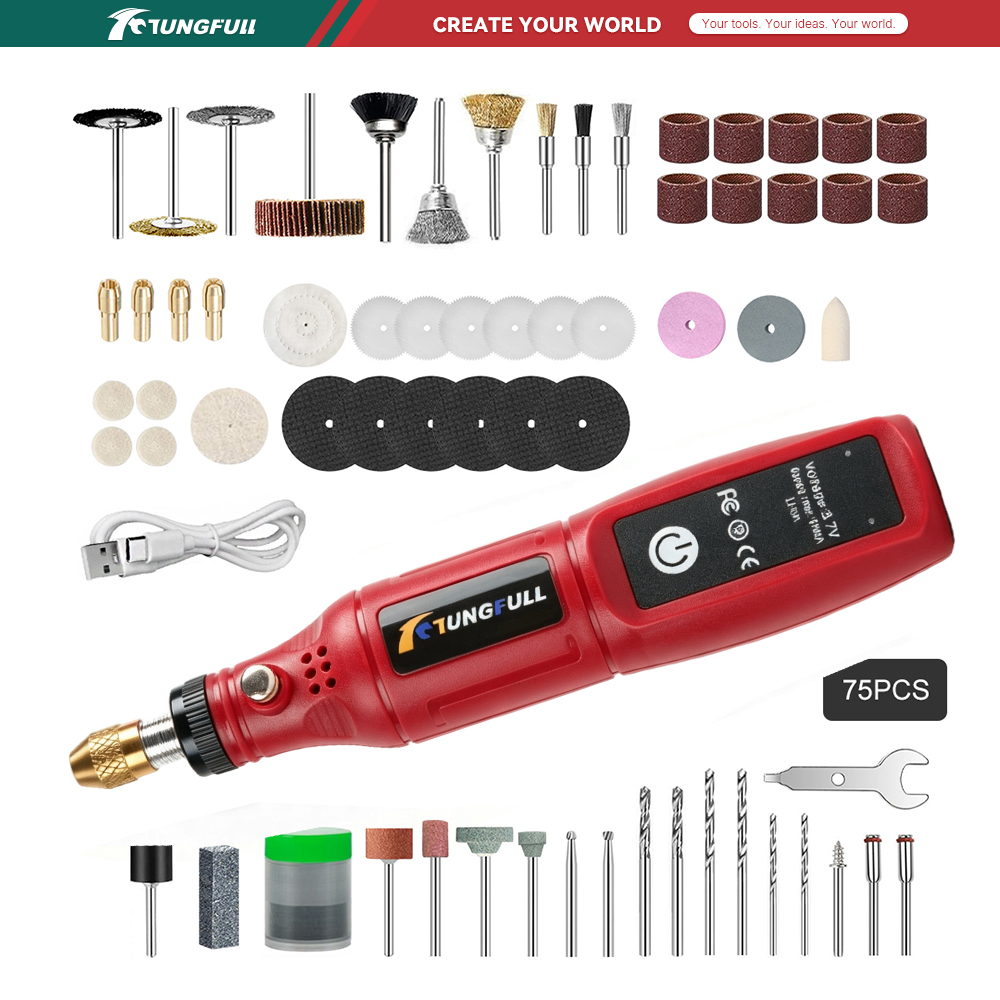 TUNGFULL 3.7V Cordless Rotary  - Jewelry Making Drill ulasan dan harga