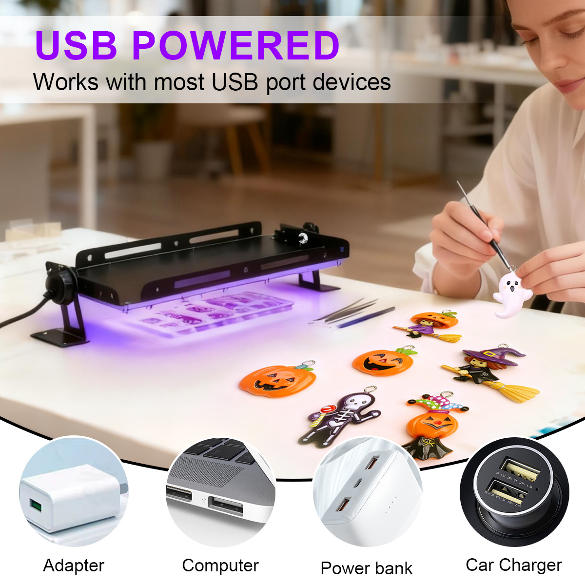 50 96 144 LED UV Resin Curing  - Jewelry Making Dc ulasan dan harga
