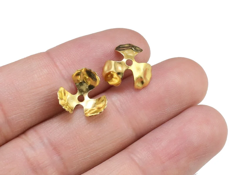 100pcs Brass Bead Caps, Floral - Jewelry Making Gemstones ulasan dan harga