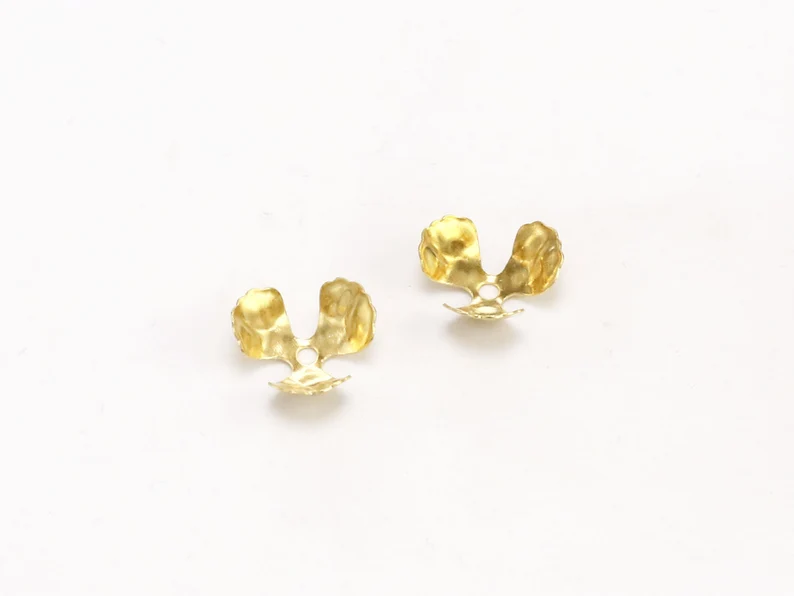 100pcs Brass Bead Caps, Floral - Jewelry Making Gemstones ulasan dan harga