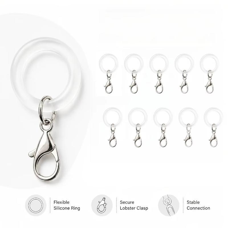 Silicone Umbrella Handle Rings - Lobster Clasp Silver ulasan dan harga