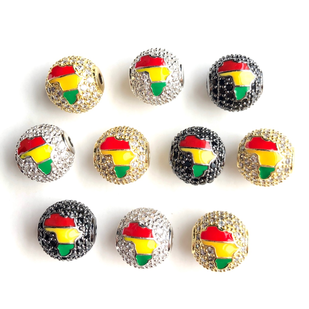 6pcs 12mm Red Yellow Green Ene - Jewelry Making History ulasan dan harga