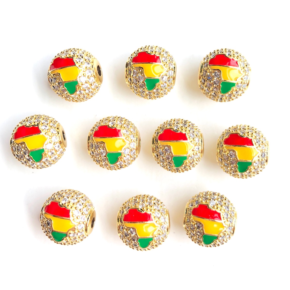 6pcs 12mm Red Yellow Green Ene - Jewelry Making History ulasan dan harga