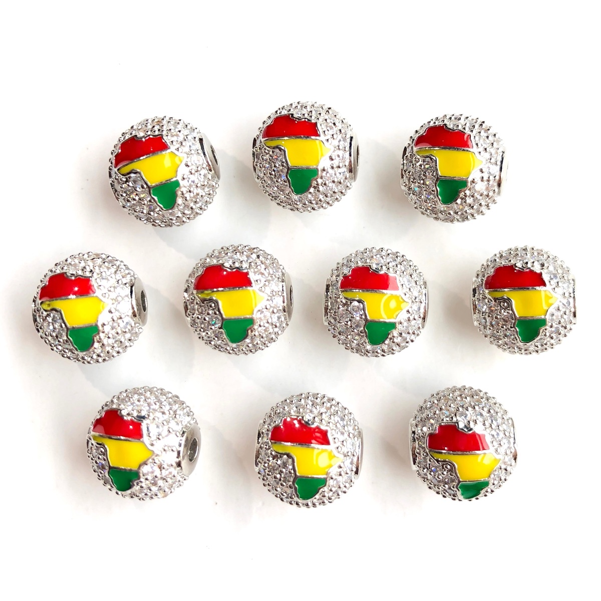 6pcs 12mm Red Yellow Green Ene - Jewelry Making History ulasan dan harga