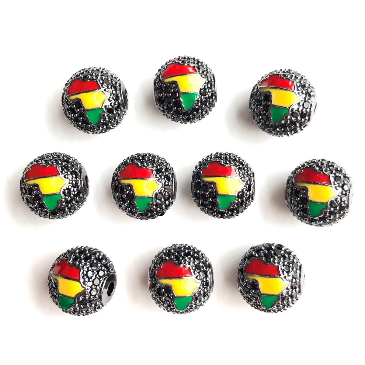 6pcs 12mm Red Yellow Green Ene - Jewelry Making History ulasan dan harga
