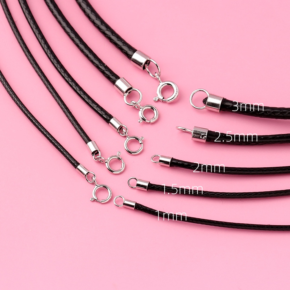 925 Silver Black Braided Leath - Jewelry Making In La ulasan dan harga