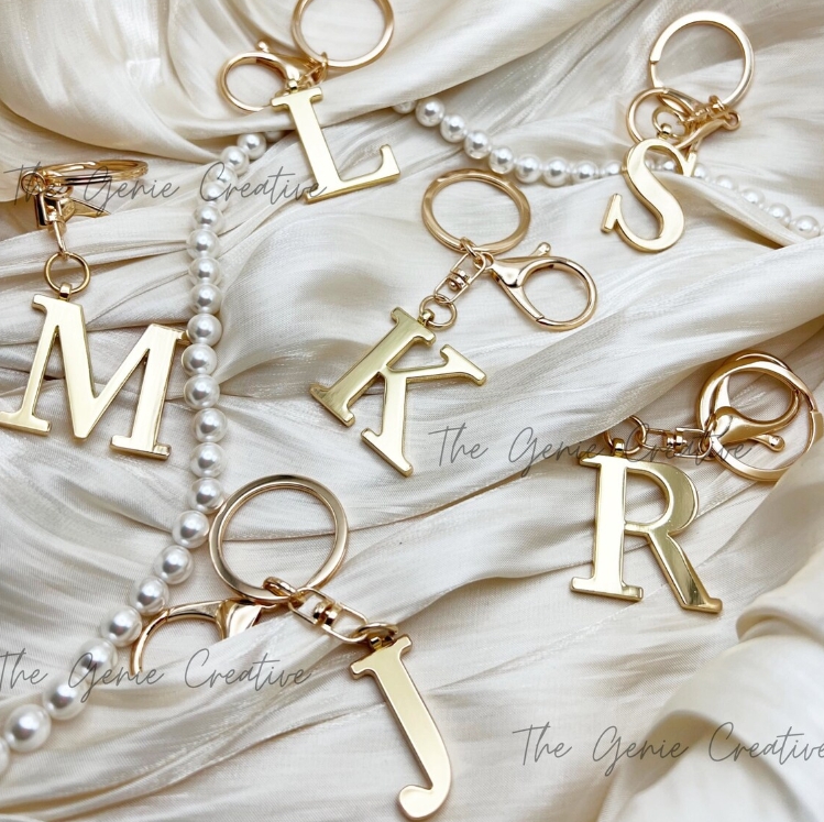 Stainless Steel 3D Initial Key - Lobster Clasp Silver ulasan dan harga