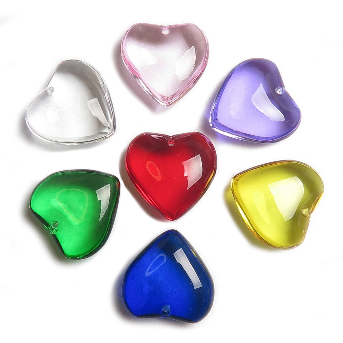 20mm 5pcs Heart Shape Glossy C - Jewelry Making Drill ulasan dan harga