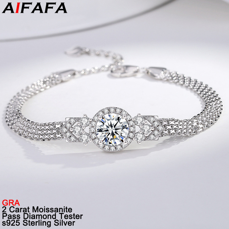 New 2 Carat D Color VVS1 Moiss - Lobster Clasp Silver ulasan dan harga