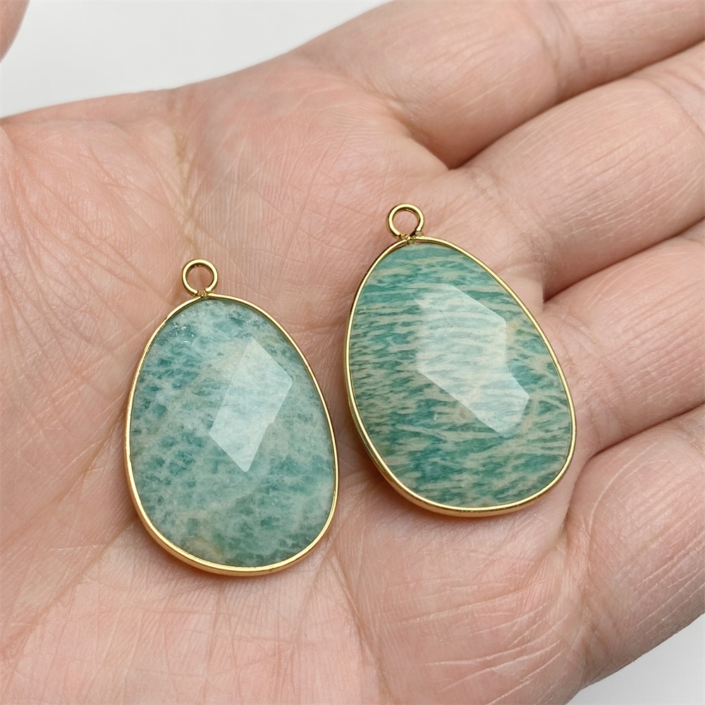 2pcs Egg Shape Stone Pendant N - Jewelry Making Gemstones ulasan dan harga