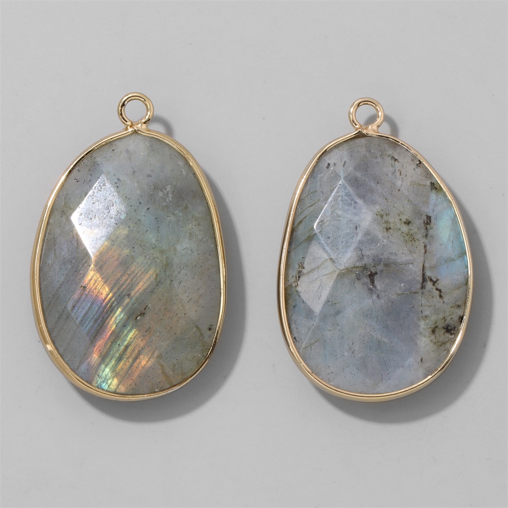 2pcs Egg Shape Stone Pendant N - Jewelry Making Gemstones ulasan dan harga
